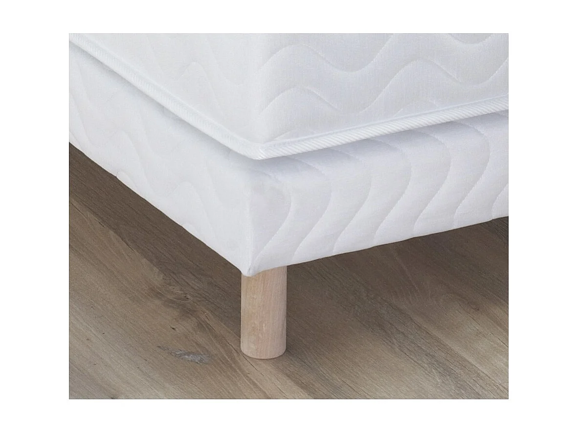 Sommier tapissier à lattes blanc Made in France Dimensions - 90 x 190 cm