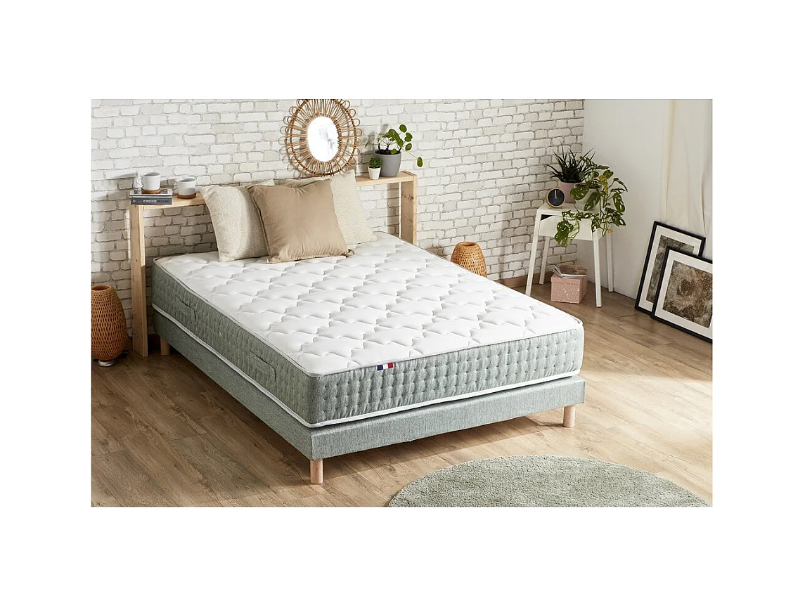 Sommier tapissier à lattes vert celadon made in France Dimensions - 160 x 200 cm