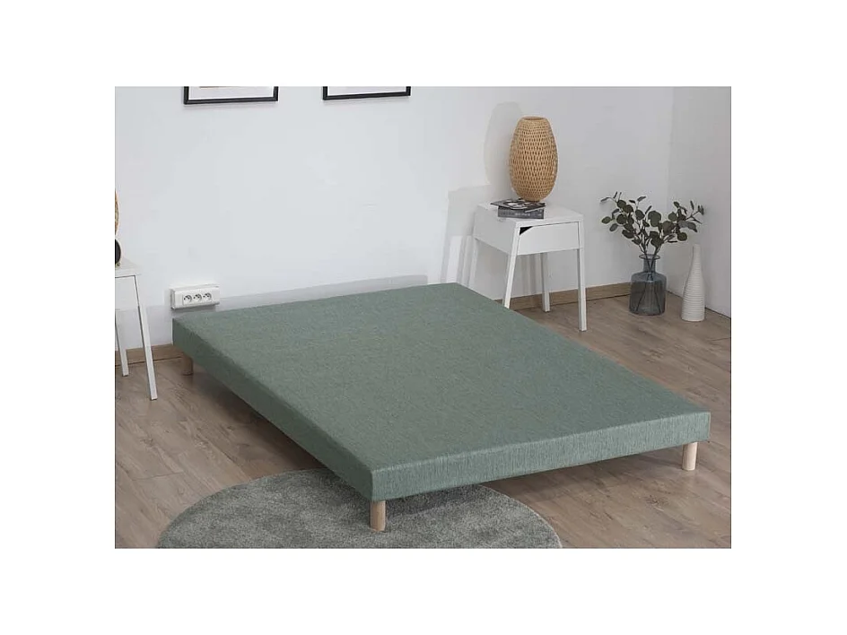Sommier tapissier à lattes vert celadon made in France Dimensions - 140 x 190 cm