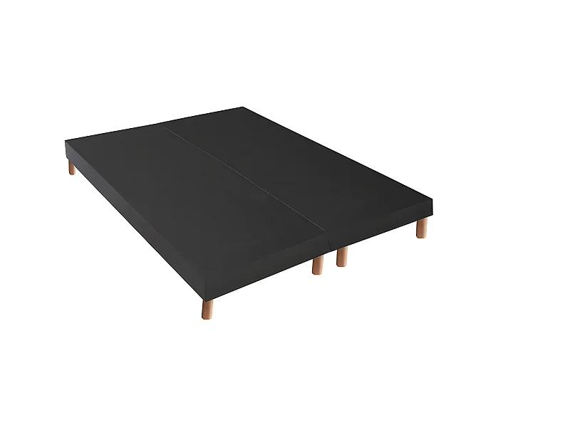 Sommier tapissier à lattes gris anthracite, 12 cm, Made in France Dimensions - 2x80 x 200 cm