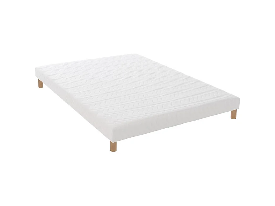 Sommier tapissier à lattes blanc Made in France Dimensions - 140 x 190 cm
