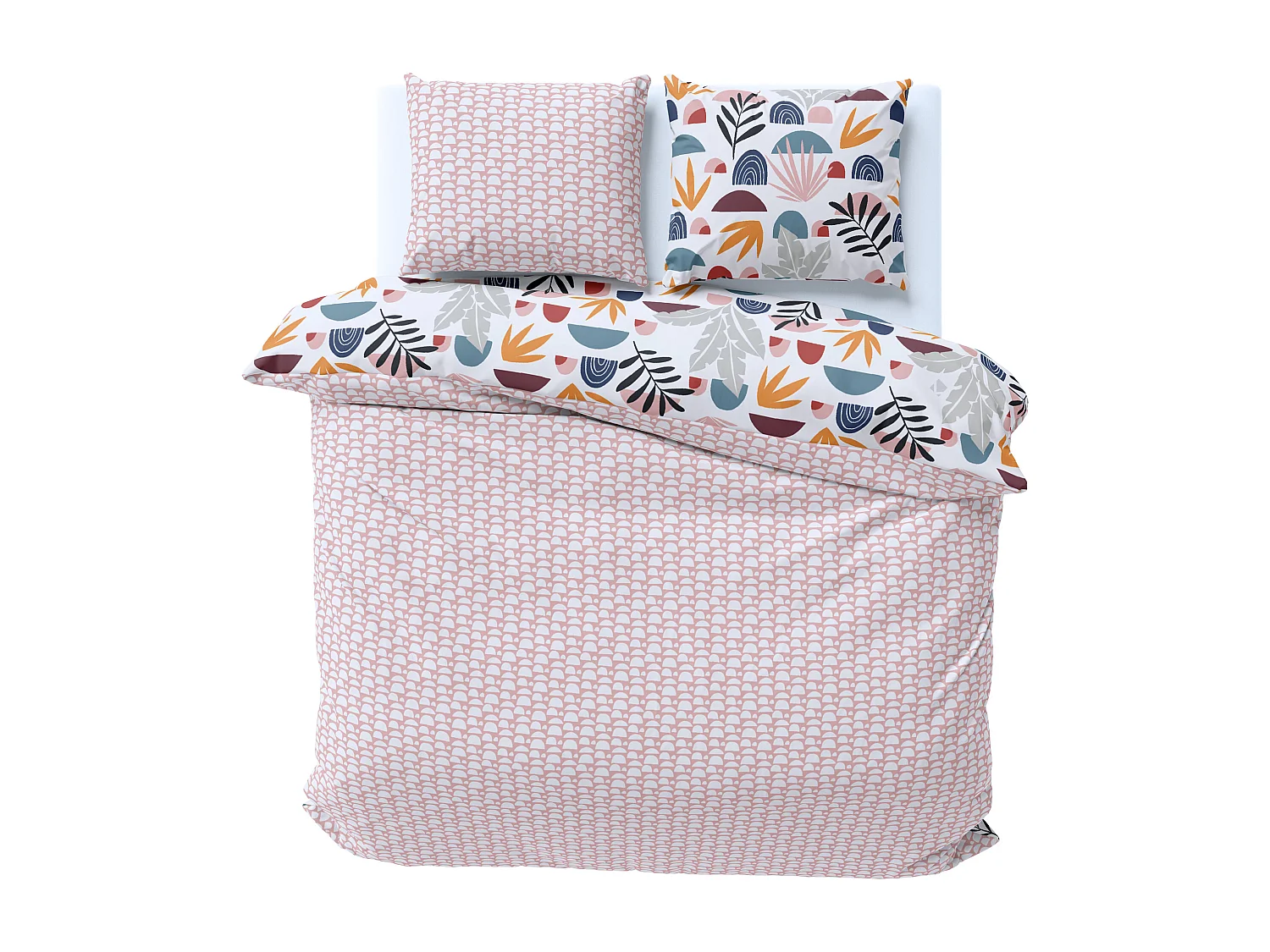 Parure de lit 260x240 cm microfibre DOMY Rose 3 pièces