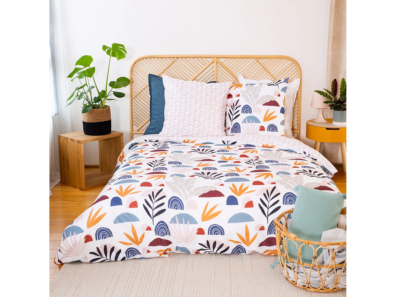 Parure de lit 260x240 cm microfibre DOMY Rose 3 pièces