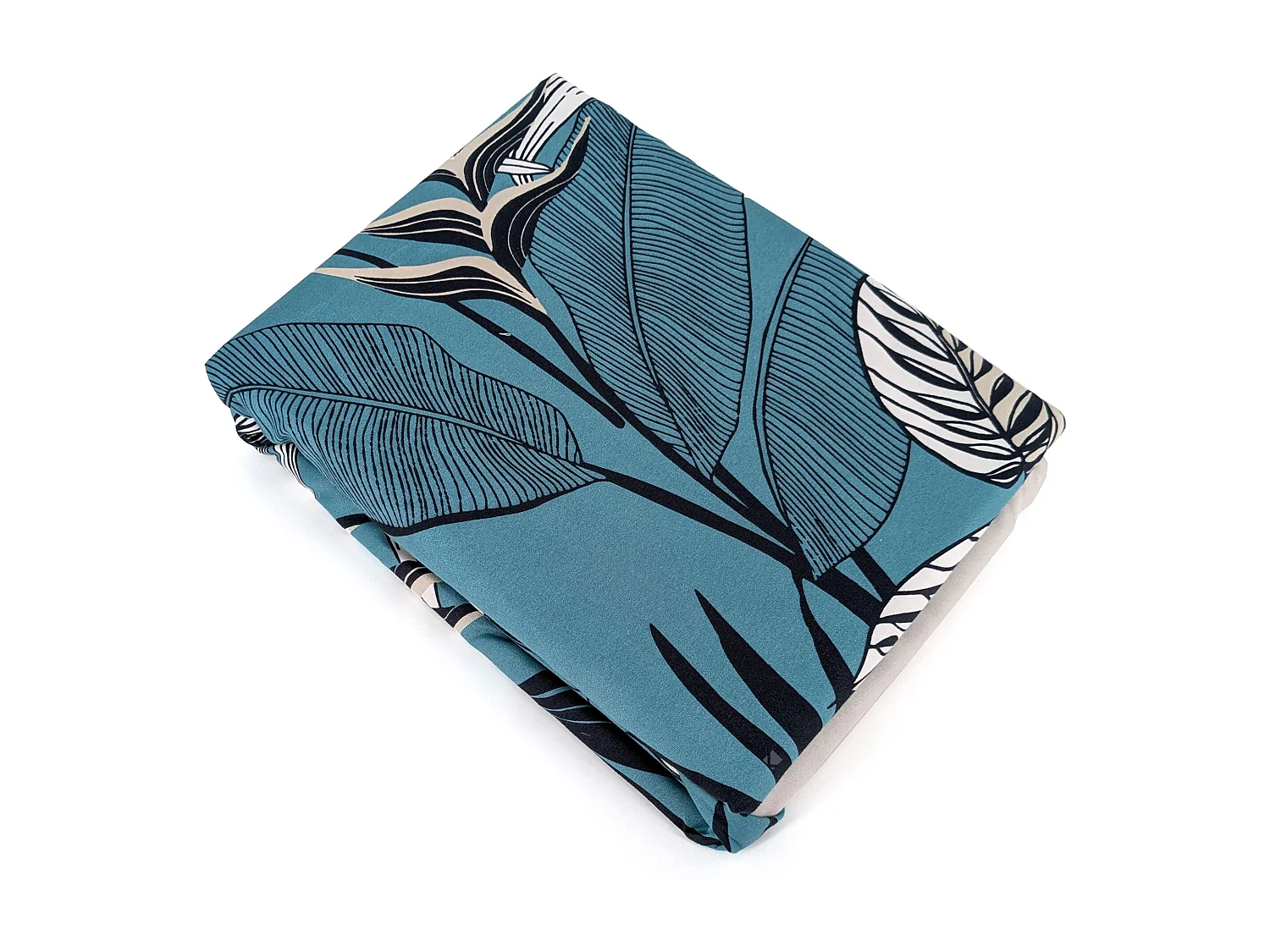 Parure de lit 260x240 cm Microfibre 50% recyclée GRACE Bleu 3 pièces