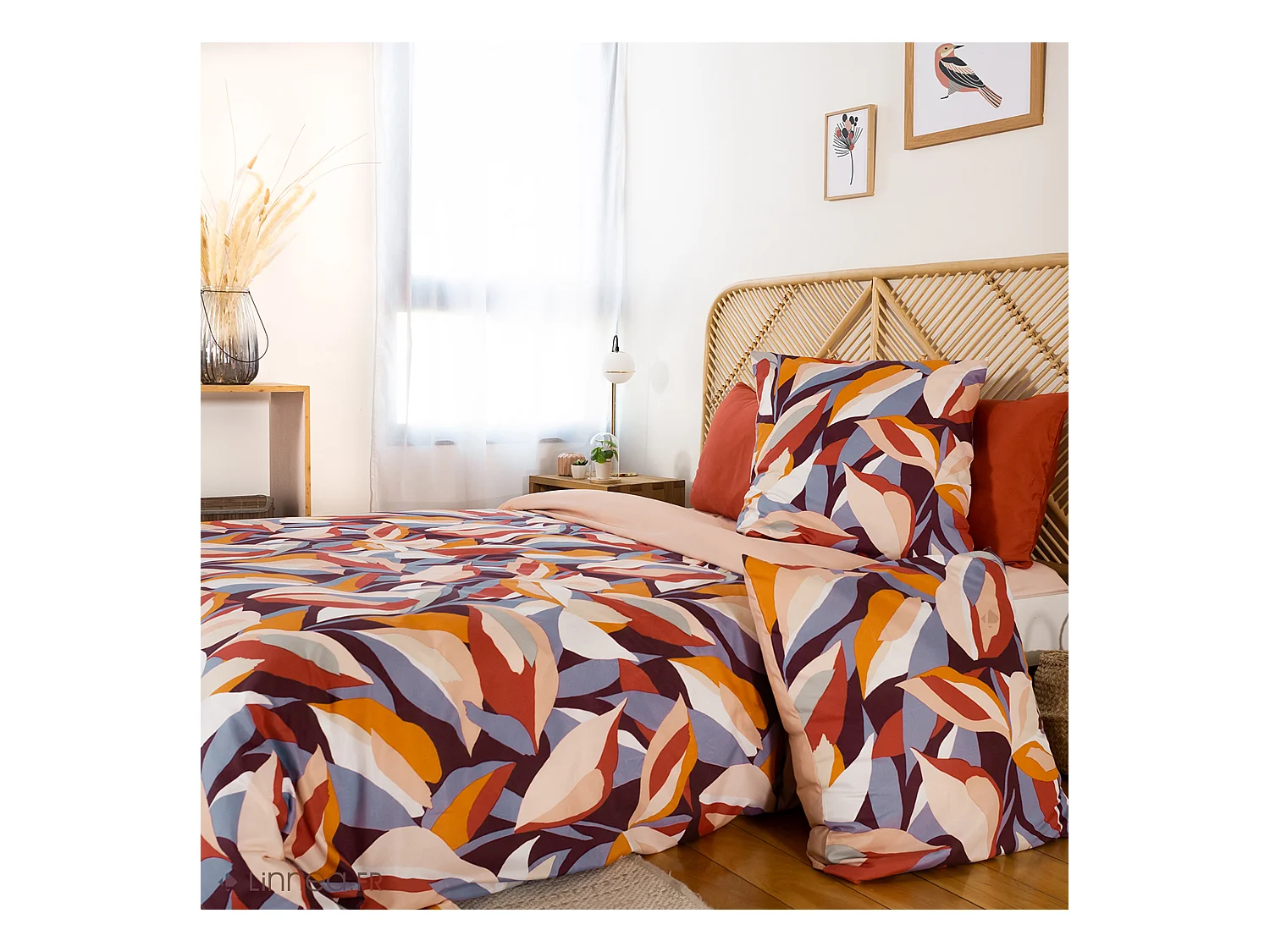 Parure de lit 260x240 cm microfibre EXUBERANCE multicolore 3 pièces