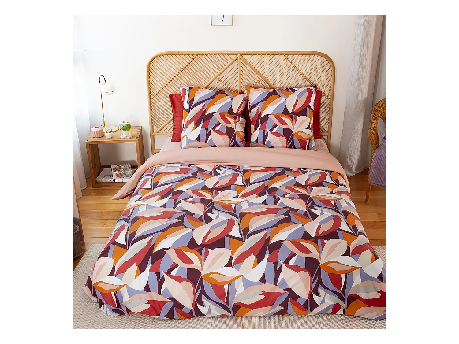 Parure de lit 260x240 cm microfibre EXUBERANCE multicolore 3 pièces