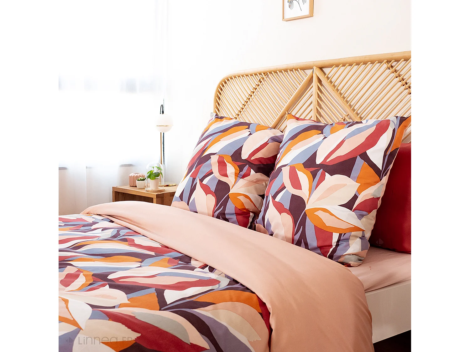 Parure de lit 260x240 cm microfibre EXUBERANCE multicolore 3 pièces