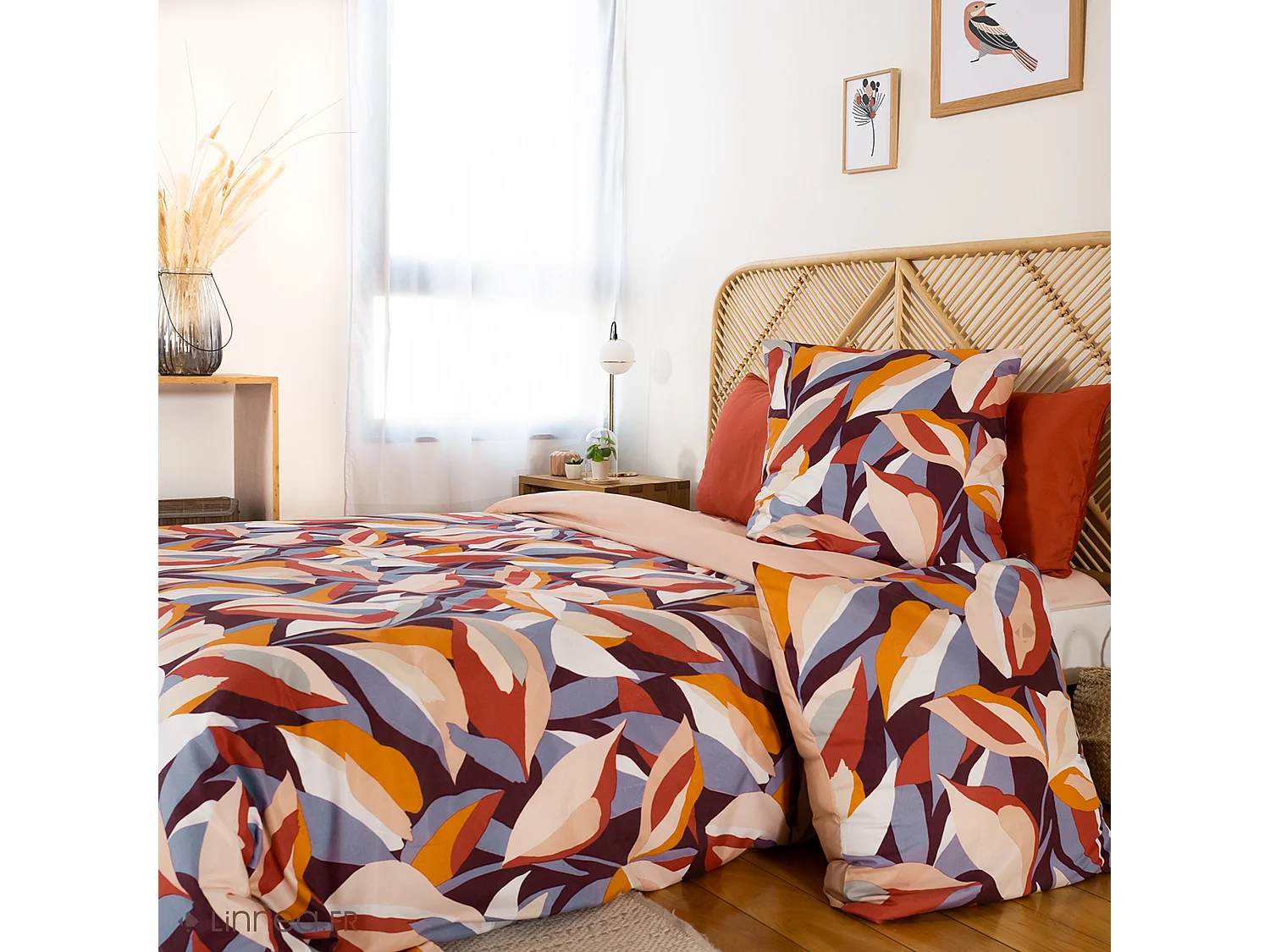 Parure de lit 260x240 cm microfibre EXUBERANCE multicolore 3 pièces