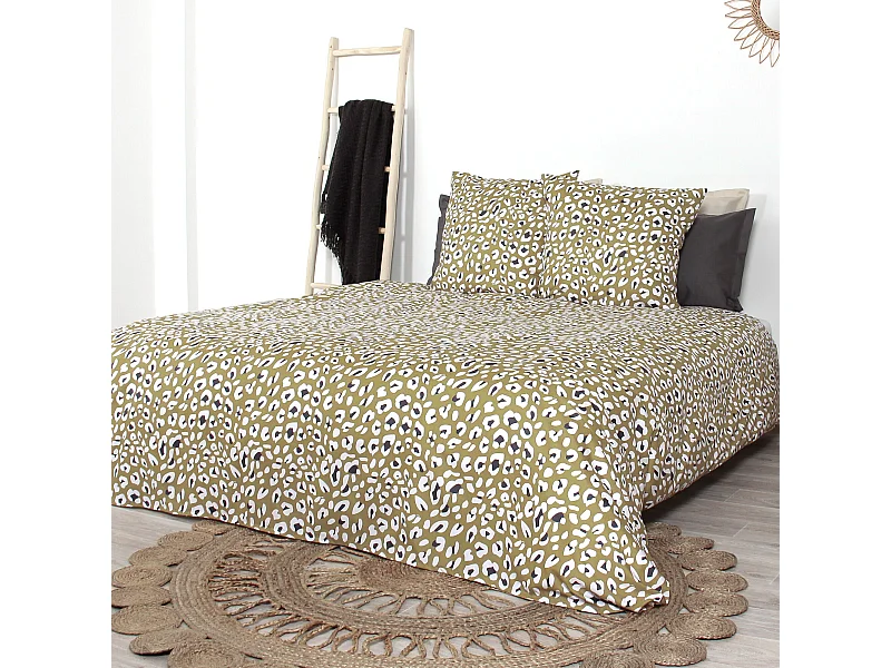Parure de lit 240x220 cm microfibre PANTERA Marron