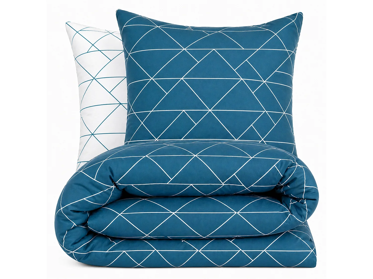 Parure de lit 240x220 cm microfibre LIST bleu 3 pièces