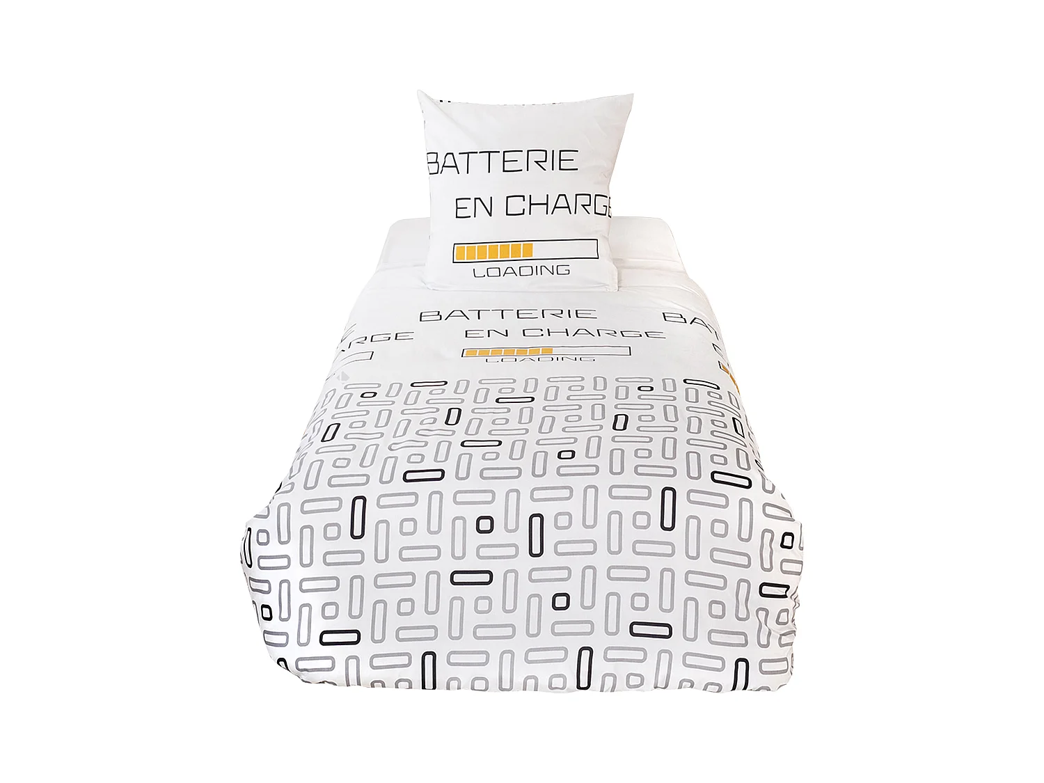 Parure de lit 140x200 cm microfibre LOADING blanc 2 pièces