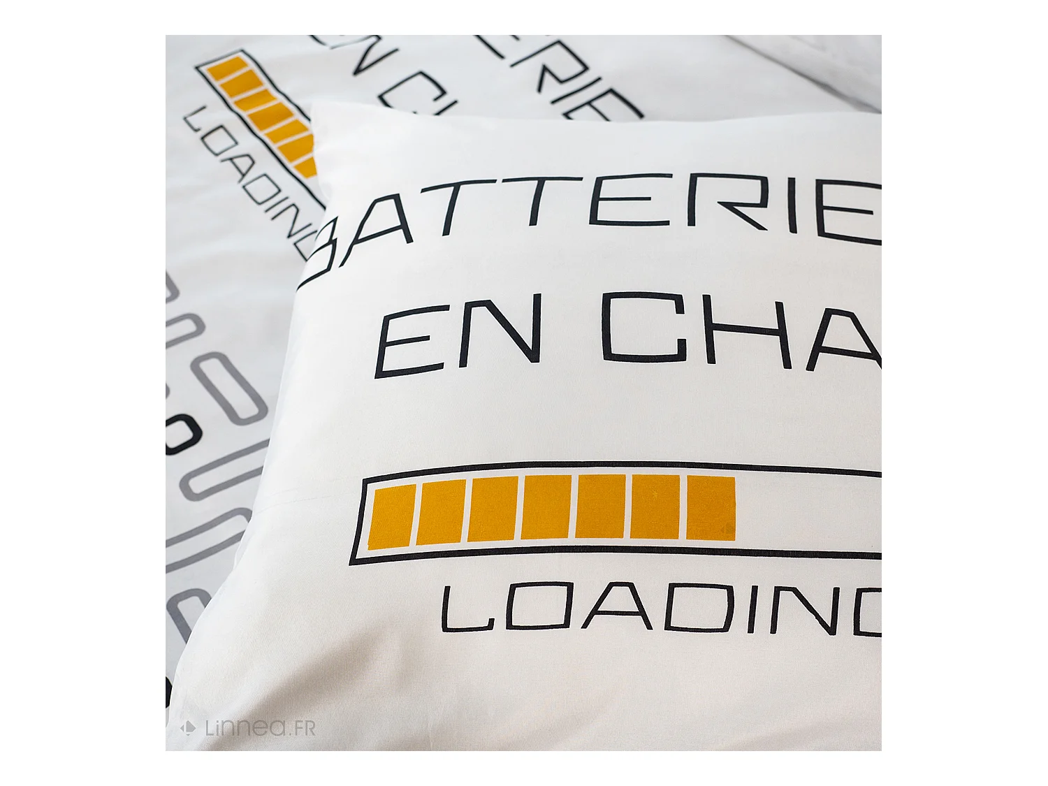 Parure de lit 140x200 cm microfibre LOADING blanc 2 pièces