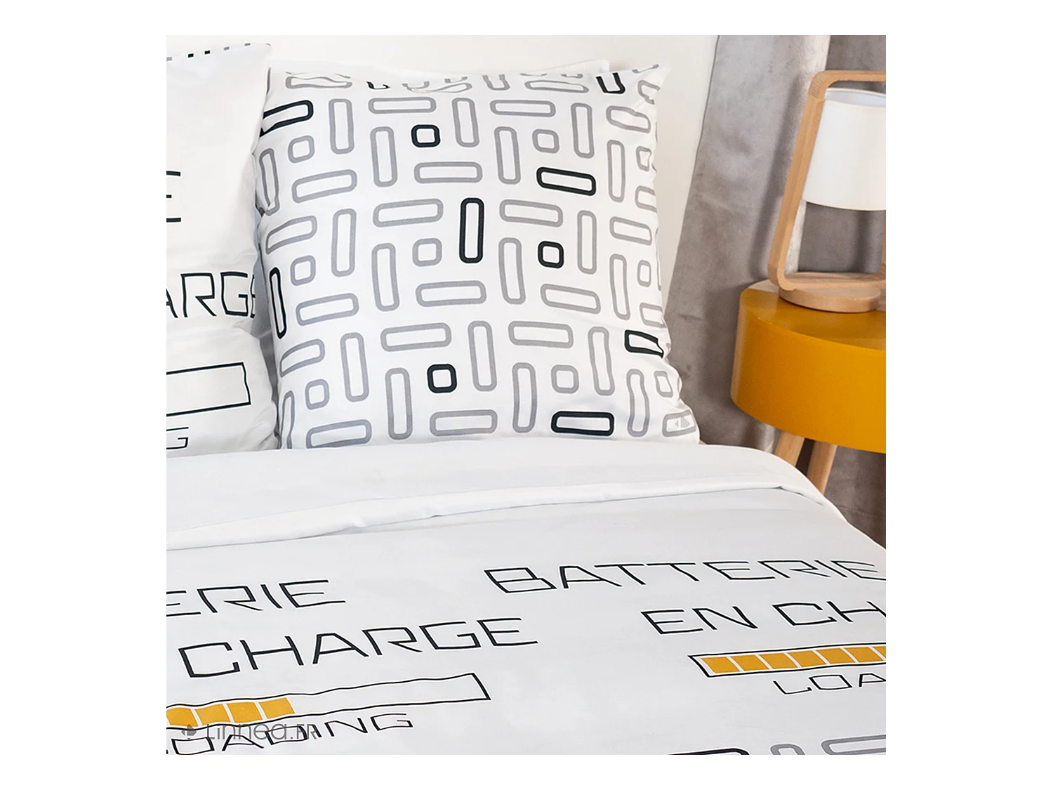 Parure de lit 140x200 cm microfibre LOADING blanc 2 pièces