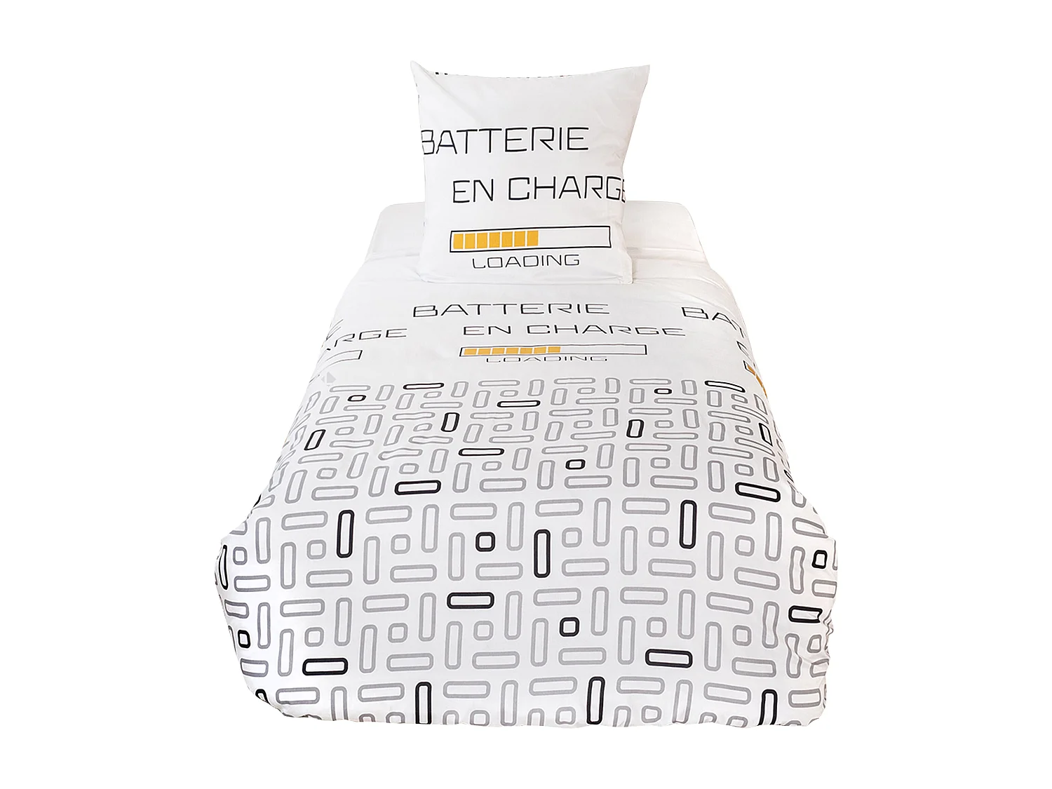 Parure de lit 140x200 cm microfibre LOADING blanc 2 pièces