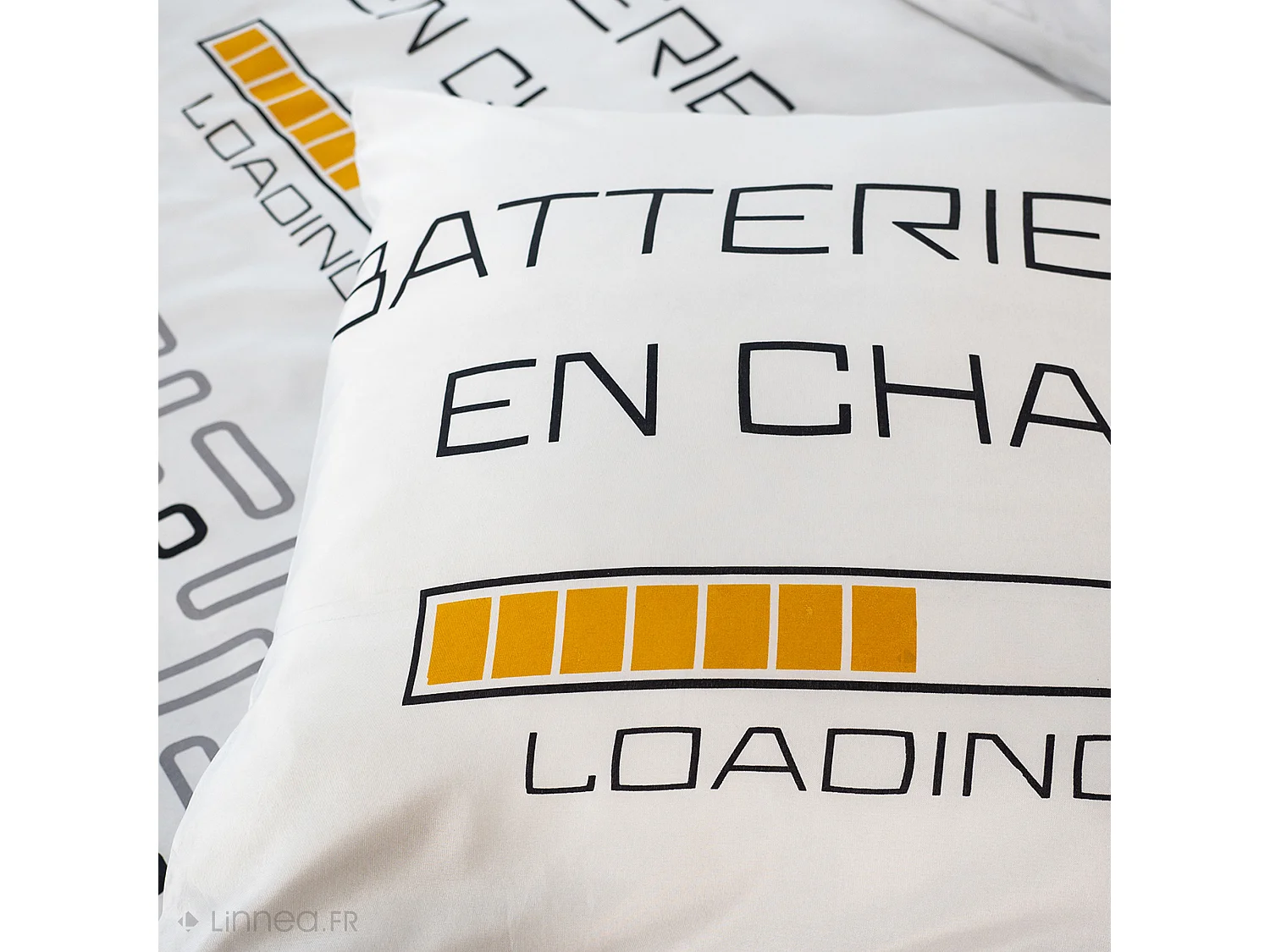 Parure de lit 140x200 cm microfibre LOADING blanc 2 pièces