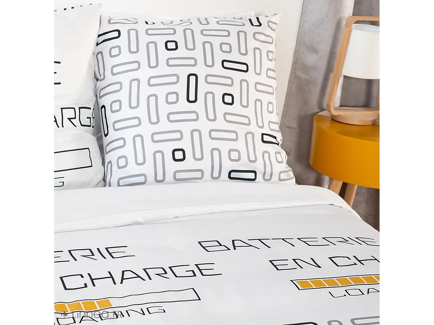 Parure de lit 140x200 cm microfibre LOADING blanc 2 pièces