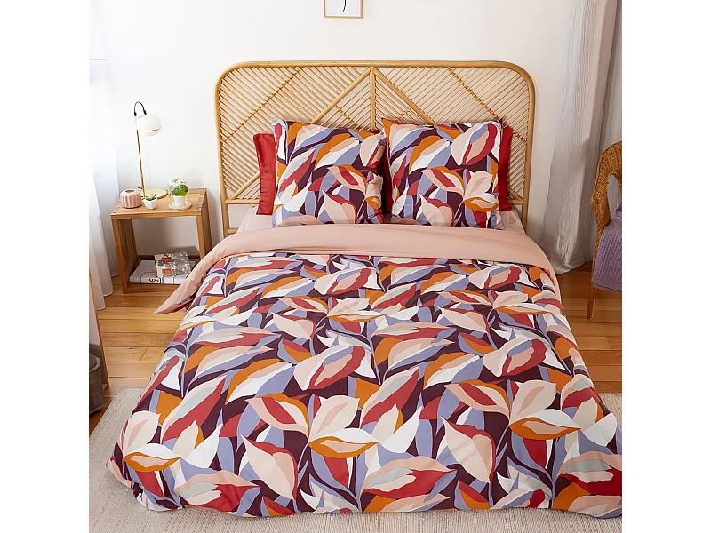 Parure de lit 240x220 cm microfibre EXUBERANCE multicolore 3 pièces
