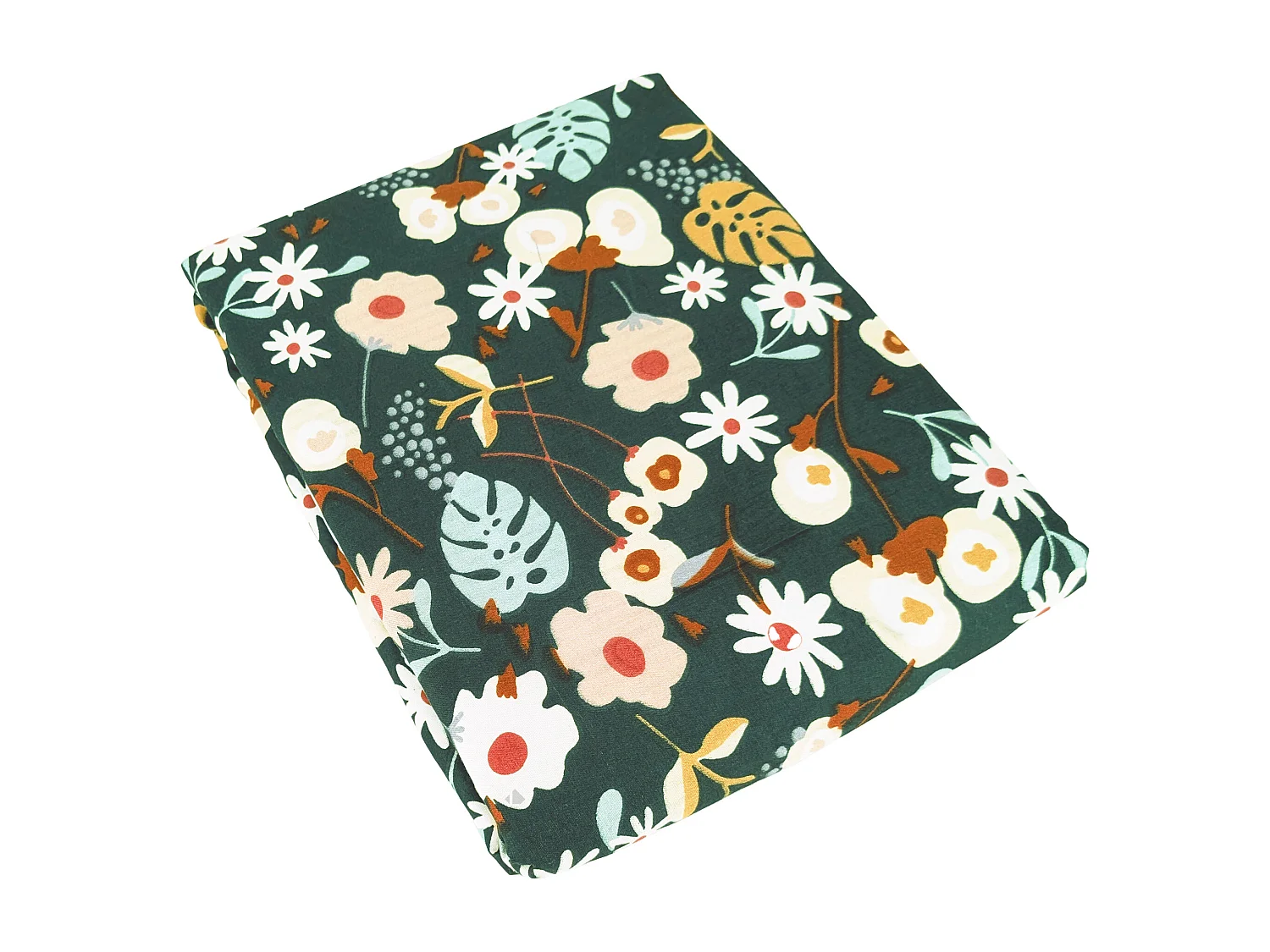 Parure de lit 260x240 cm microfibre CUEILLETTE vert 3 pièces