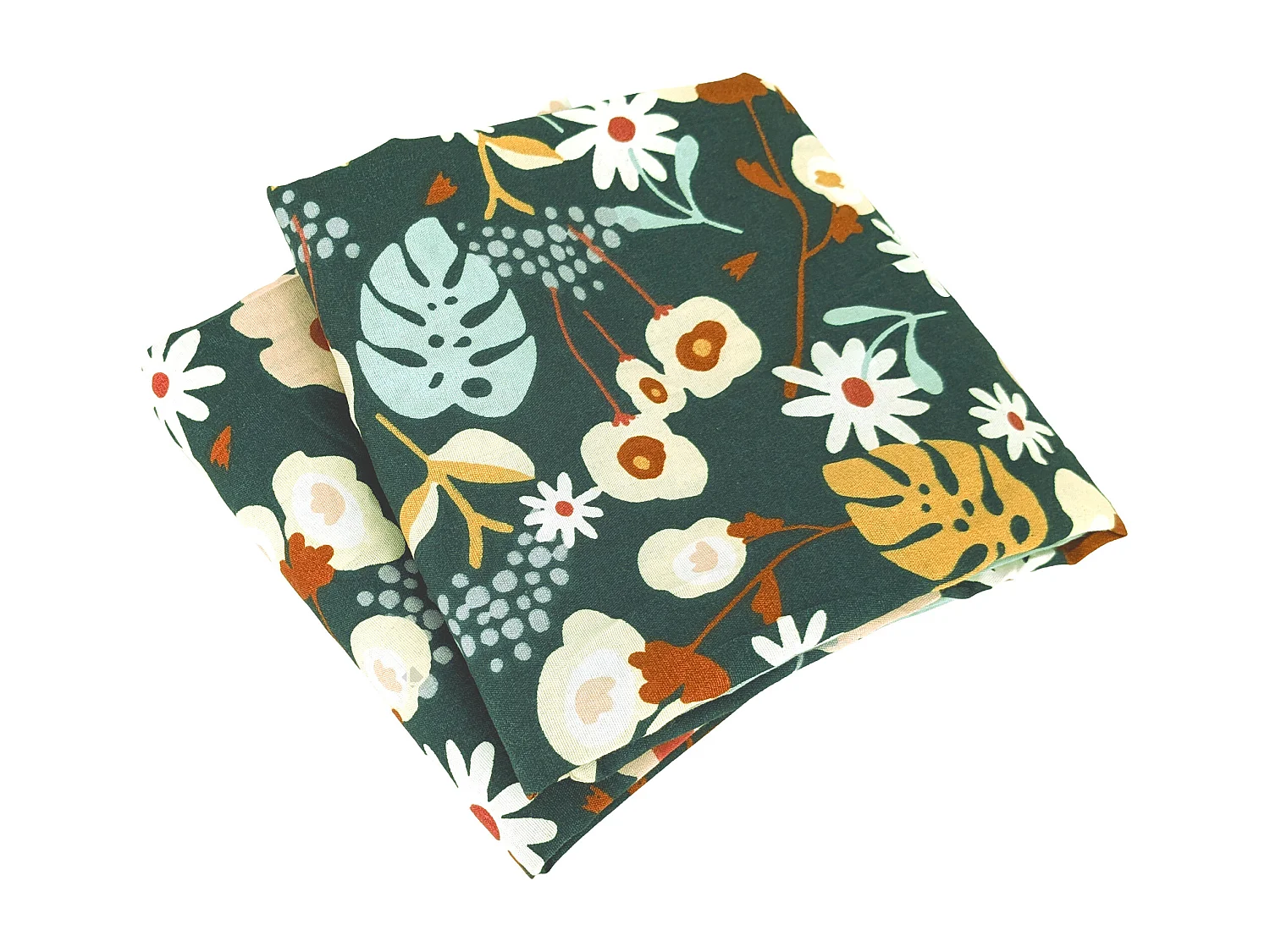 Parure de lit 260x240 cm microfibre CUEILLETTE vert 3 pièces