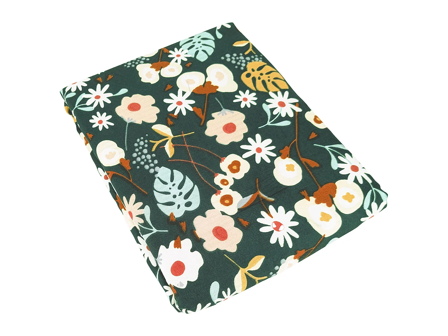 Parure de lit 260x240 cm microfibre CUEILLETTE vert 3 pièces
