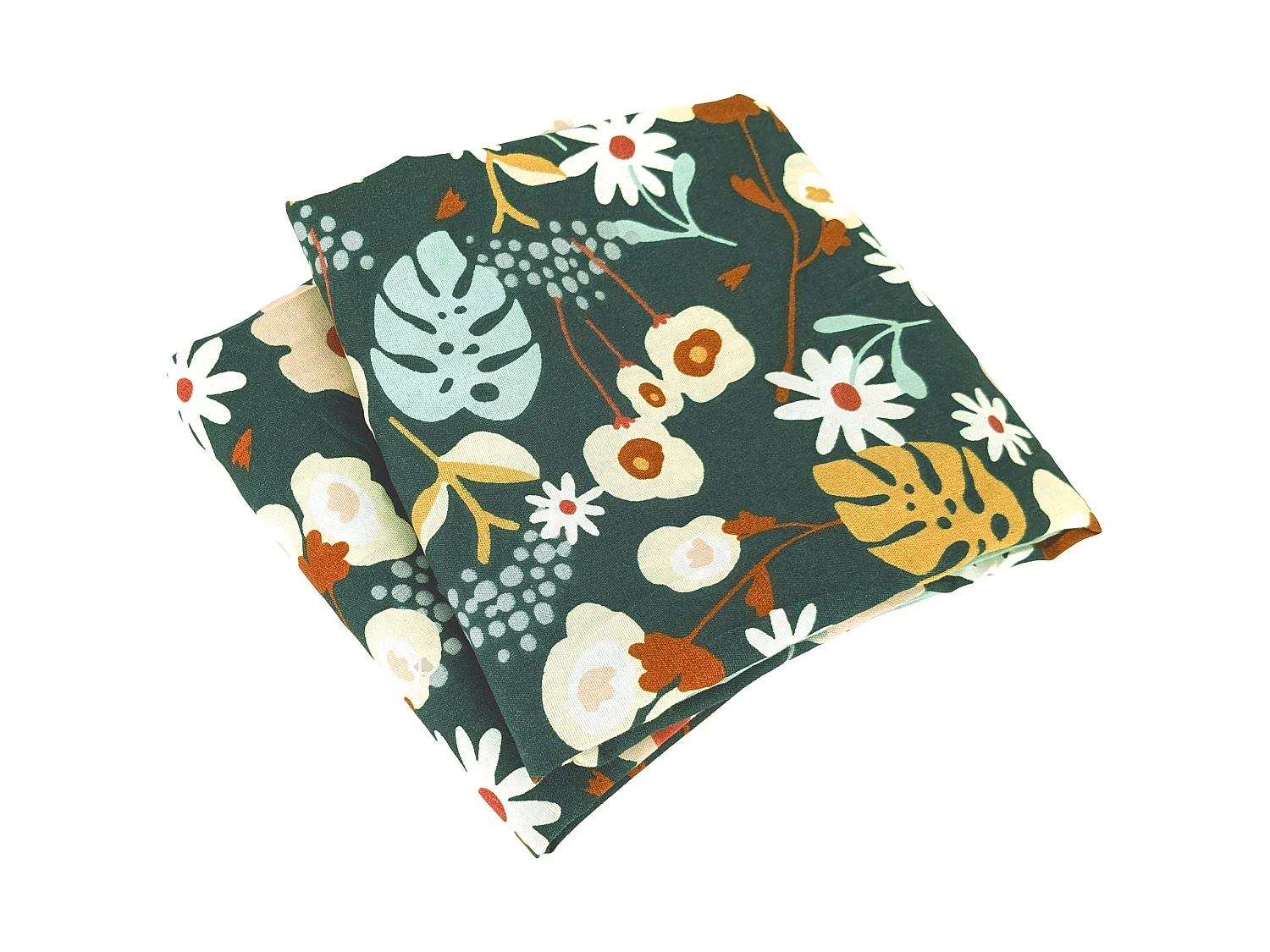 Parure de lit 260x240 cm microfibre CUEILLETTE vert 3 pièces