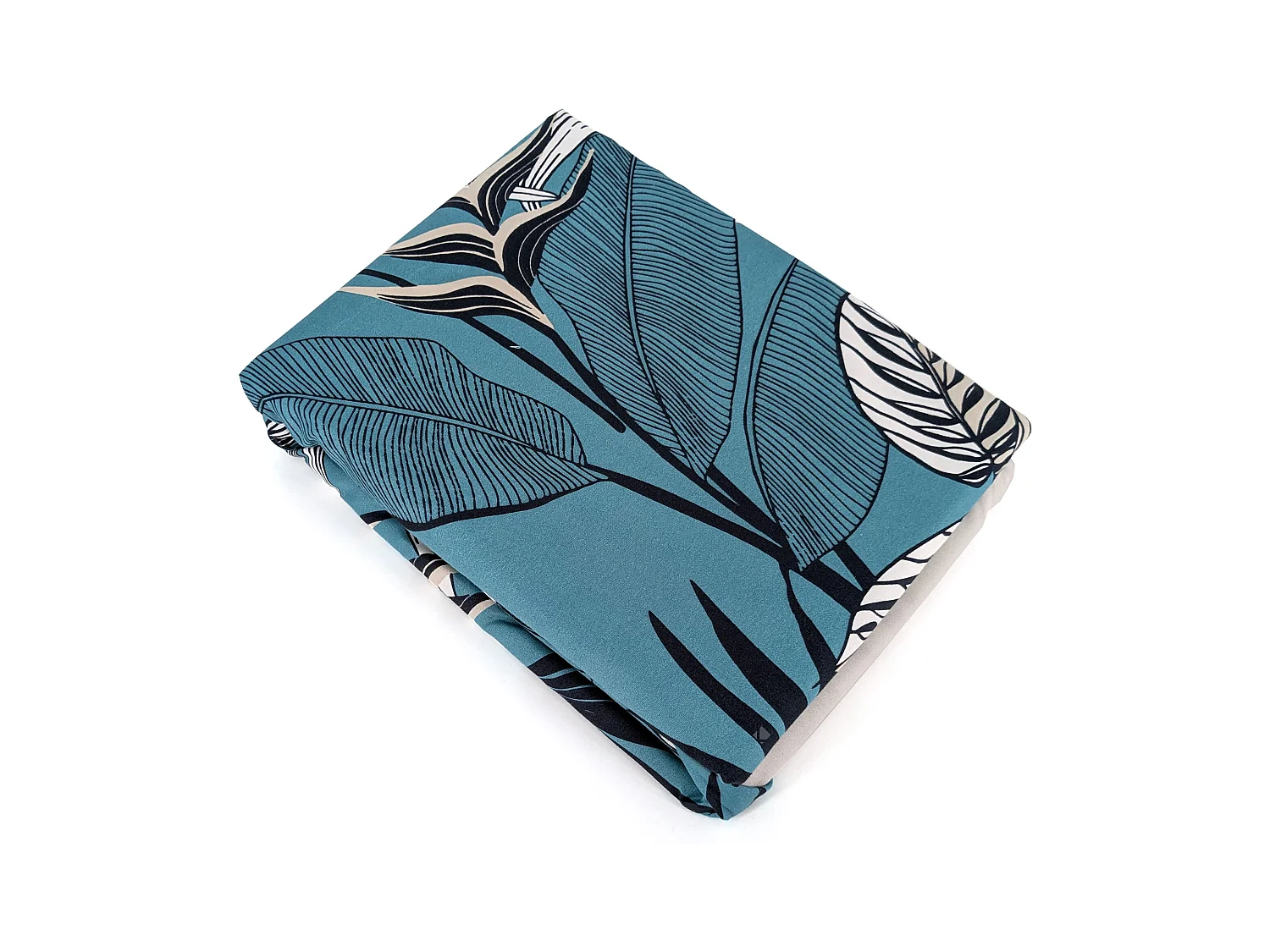 Parure de lit 240x220 cm Microfibre 50% recyclée GRACE Bleu 3 pièces