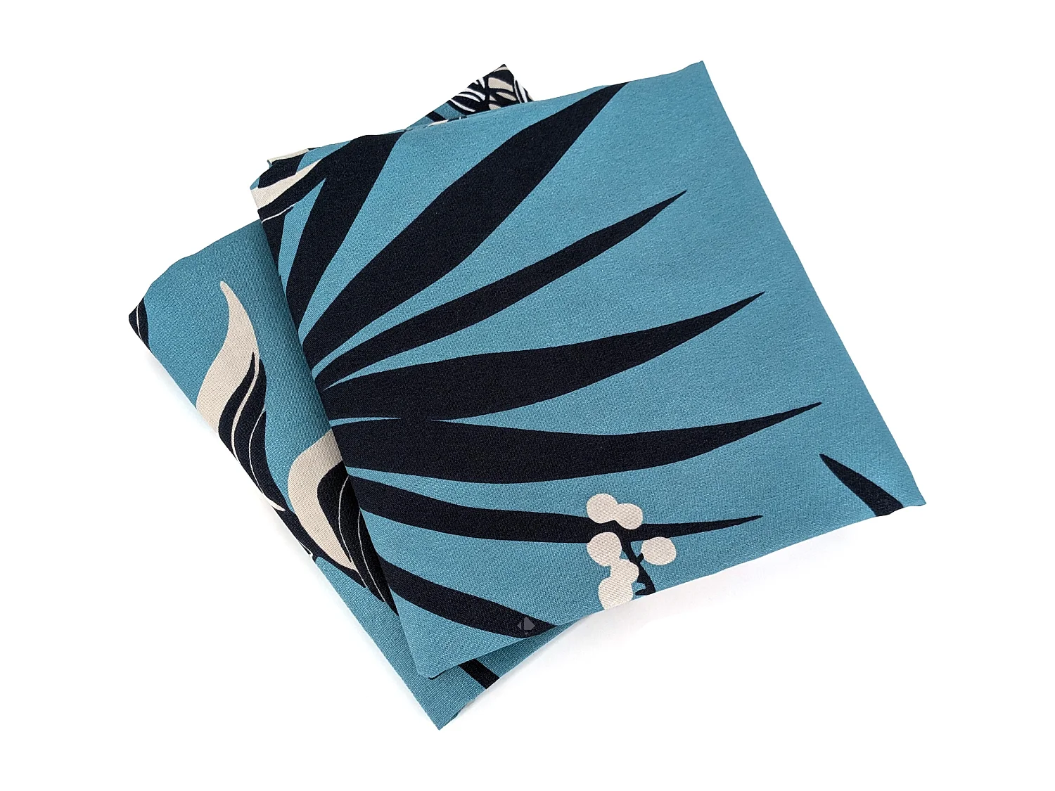 Parure de lit 240x220 cm Microfibre 50% recyclée GRACE Bleu 3 pièces