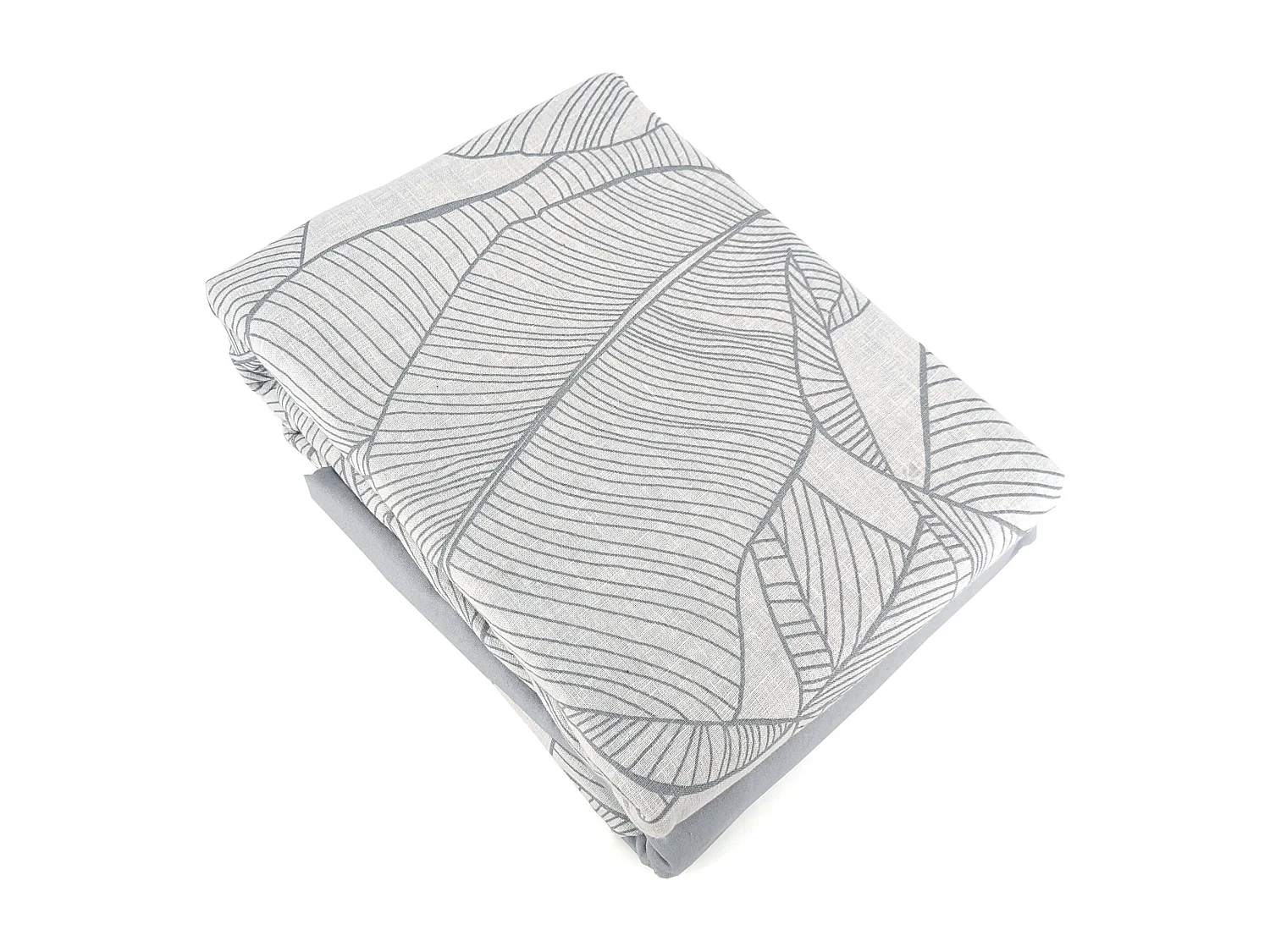 Parure de lit 260x240 cm Coton et Lin lavé PAMPELUNE Gris 3 pièces