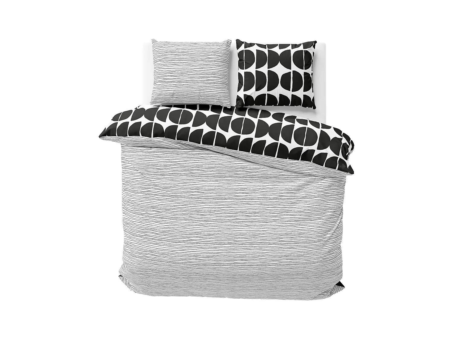 Parure de lit 260x240 cm microfibre AVA Noir 3 pièces