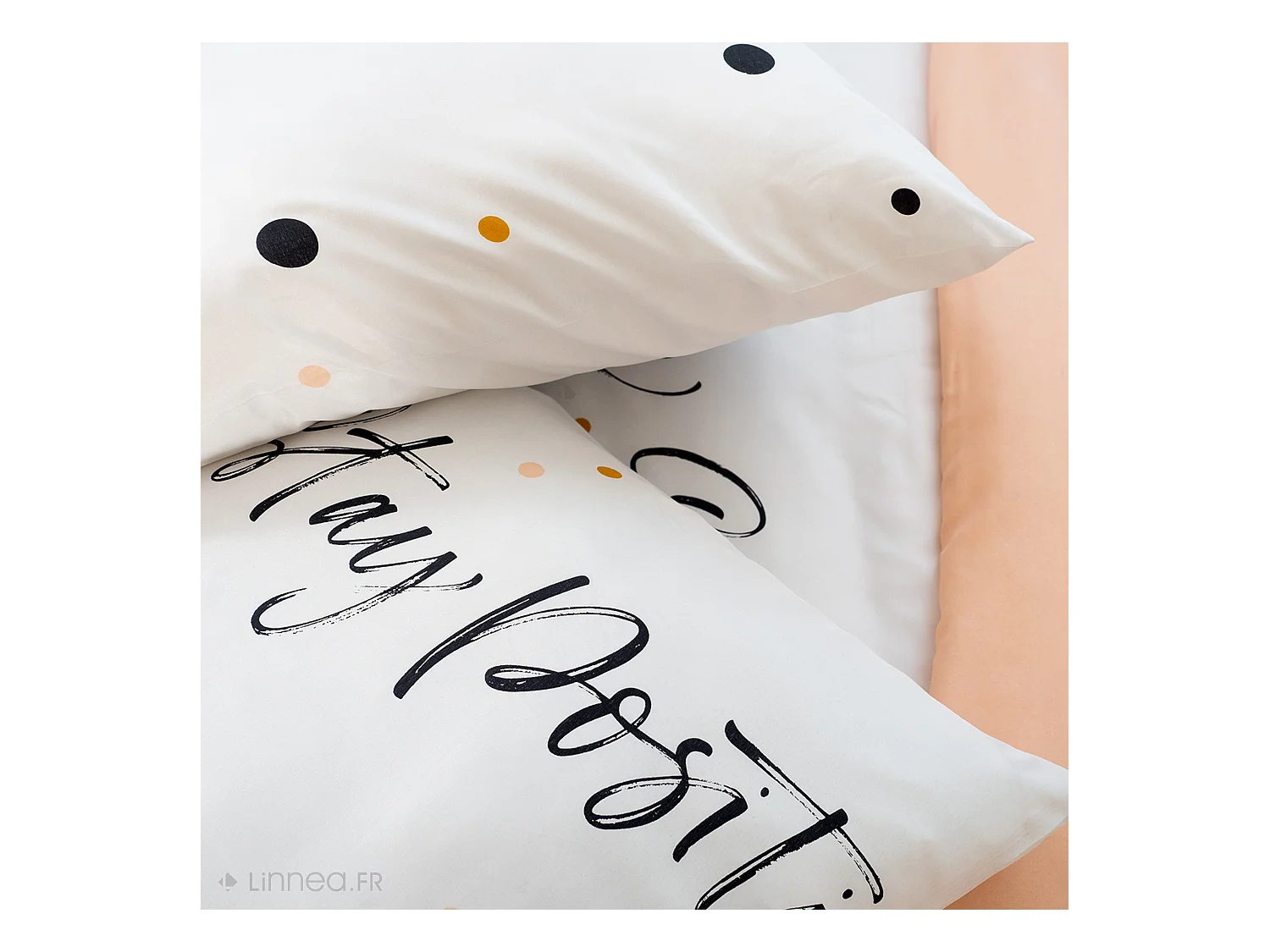 Parure de lit 140x200 cm microfibre POSITIVE blanc 2 pièces