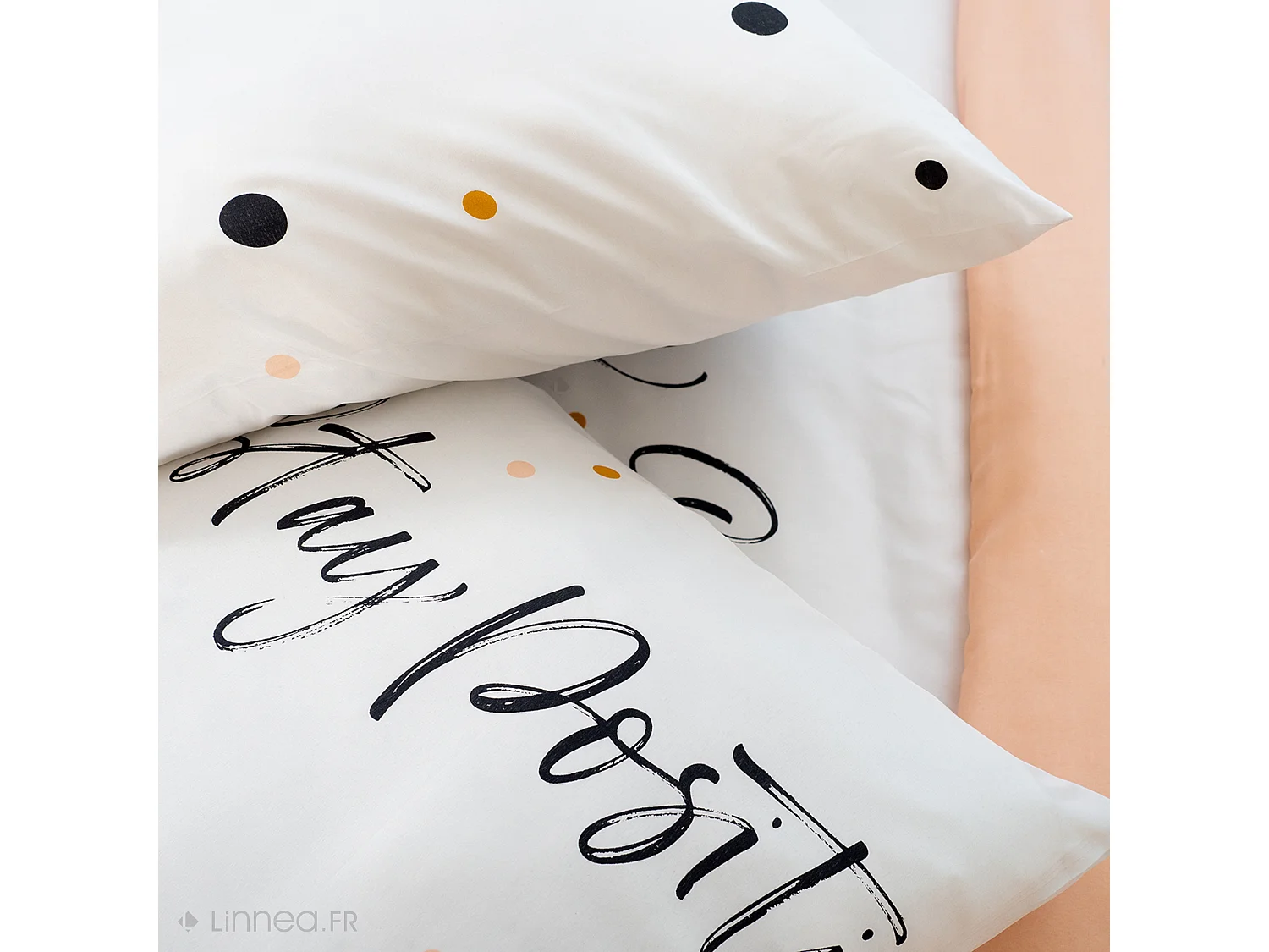 Parure de lit 140x200 cm microfibre POSITIVE blanc 2 pièces