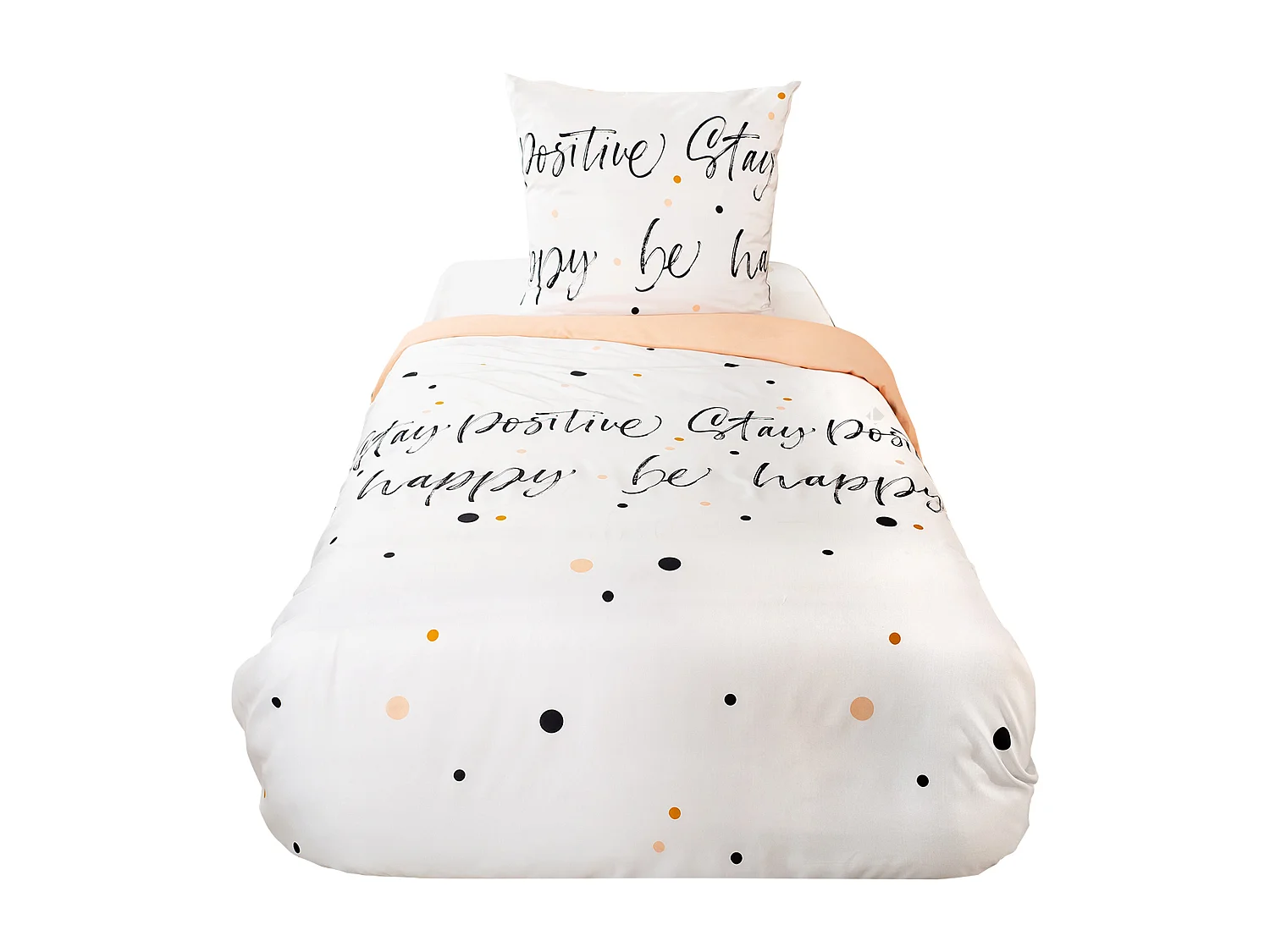 Parure de lit 140x200 cm microfibre POSITIVE blanc 2 pièces