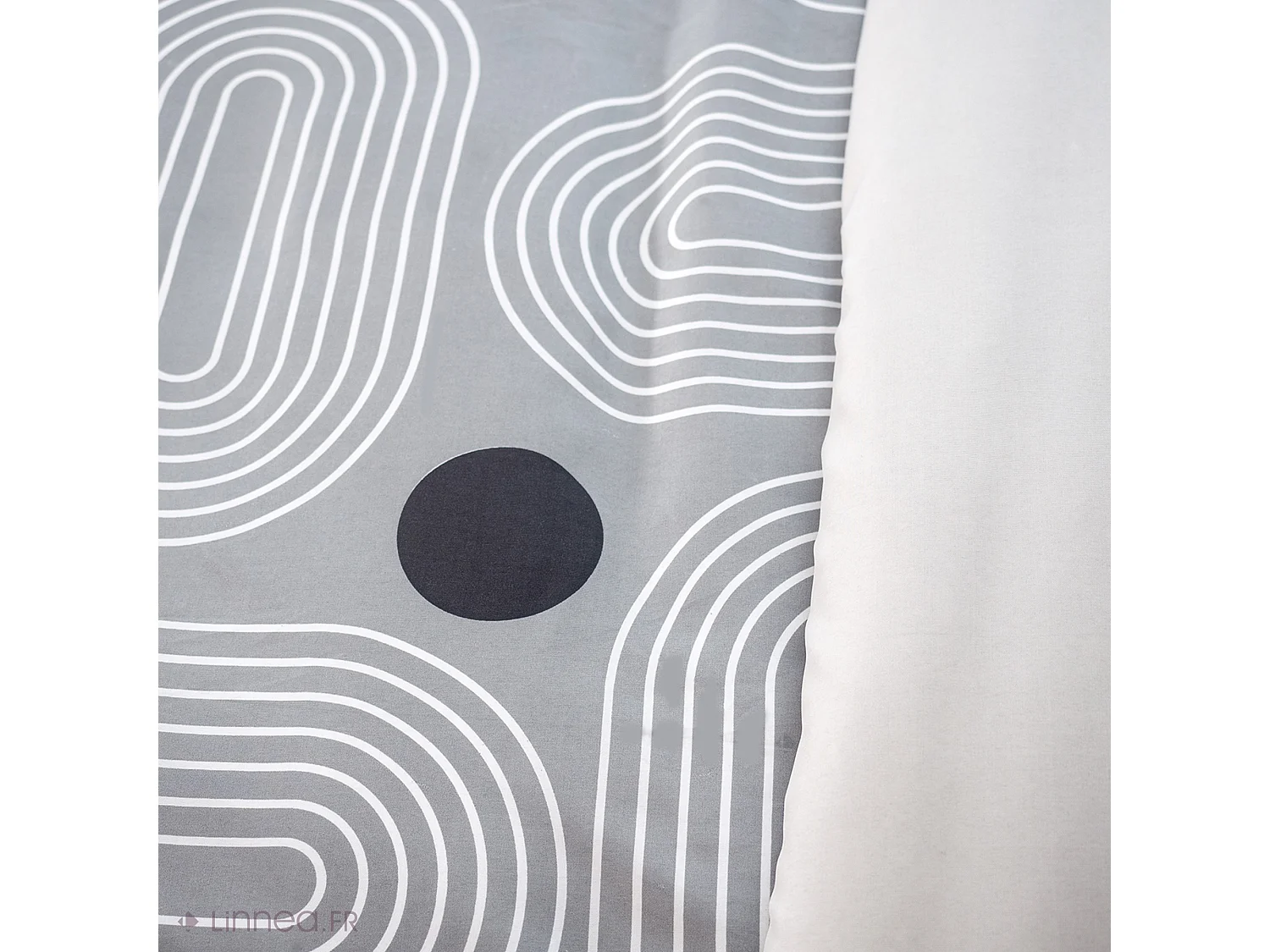 Parure de lit 260x240 cm microfibre FROGGUIE gris 3 pièces
