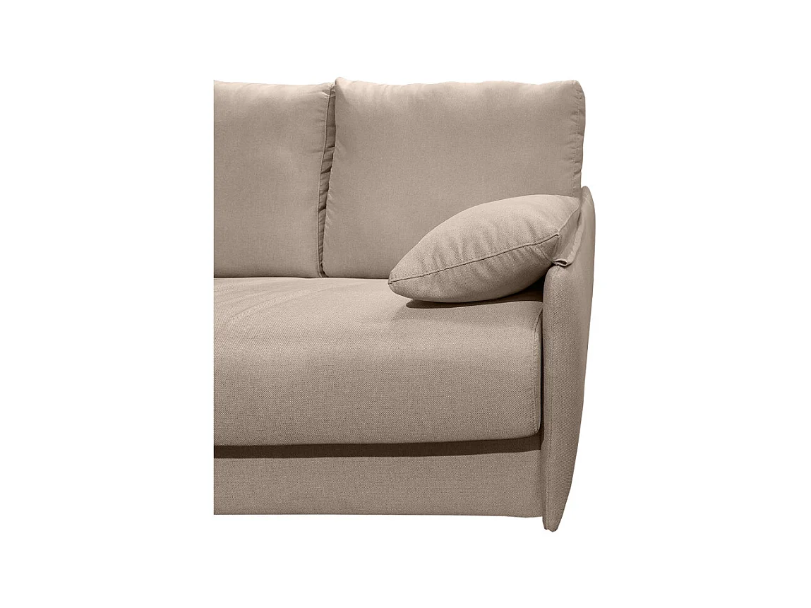 Canapé 2 places convertible tissu beige couchage 140x190 cm - ARONA