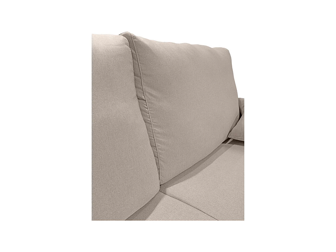 Canapé 2 places convertible tissu beige couchage 140x190 cm - ARONA