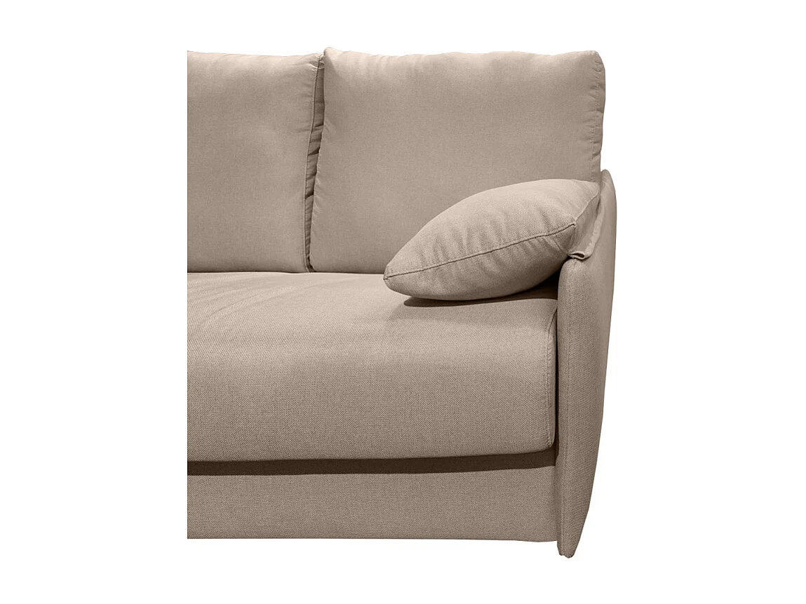 Canapé 2 places convertible tissu beige couchage 140x190 cm - ARONA