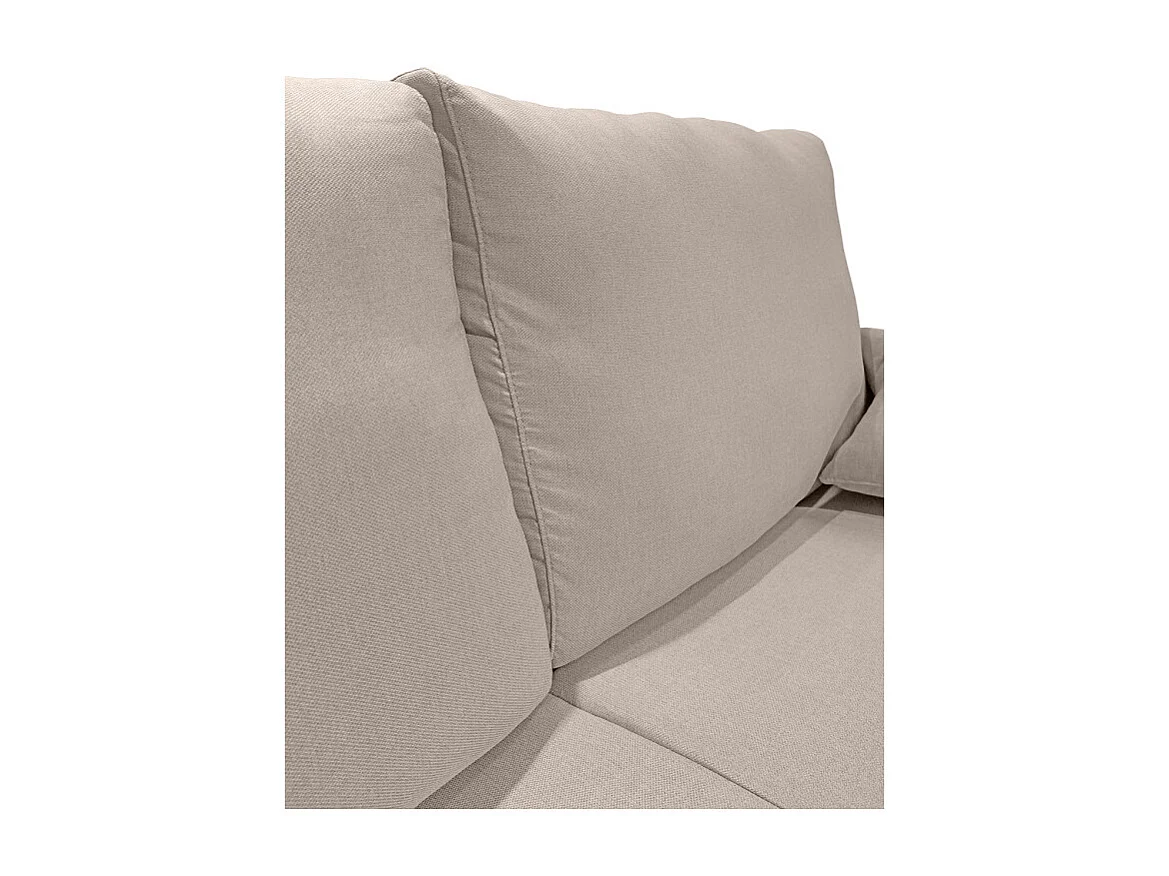 Canapé 2 places convertible tissu beige couchage 140x190 cm - ARONA