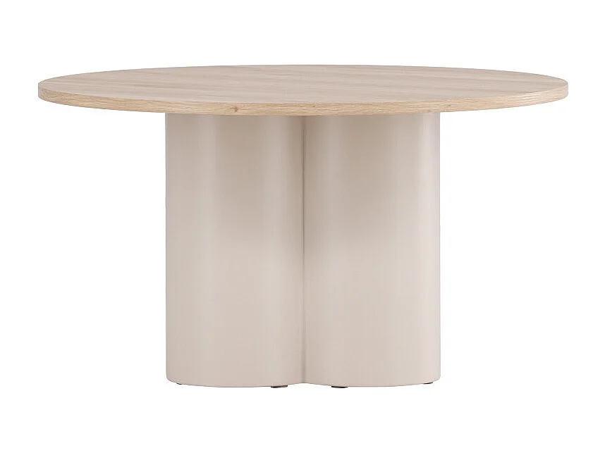 Table Basse Ronde "Olivia" 80cm Beige & Naturel