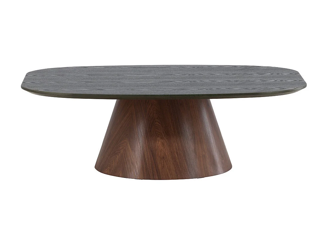 Table Basse Design "Lanzo" 120cm Marron & Vert Foncé