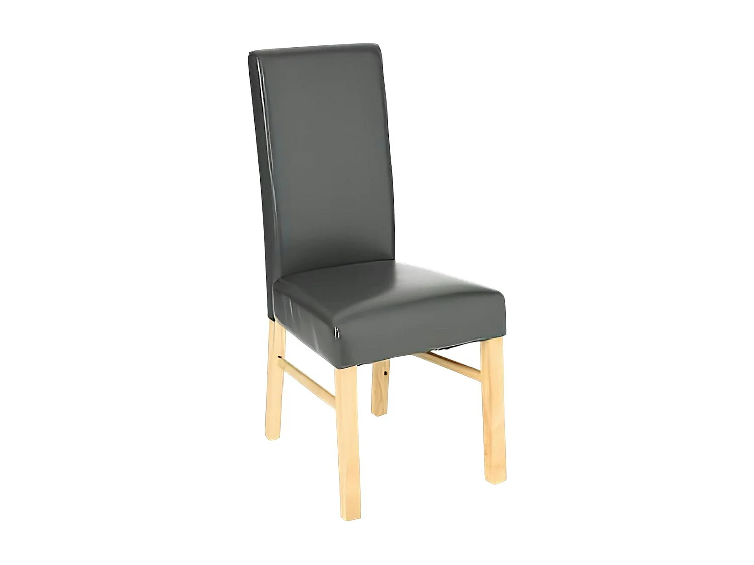 Chaise moderne grise avec pieds bois (lot de 2)