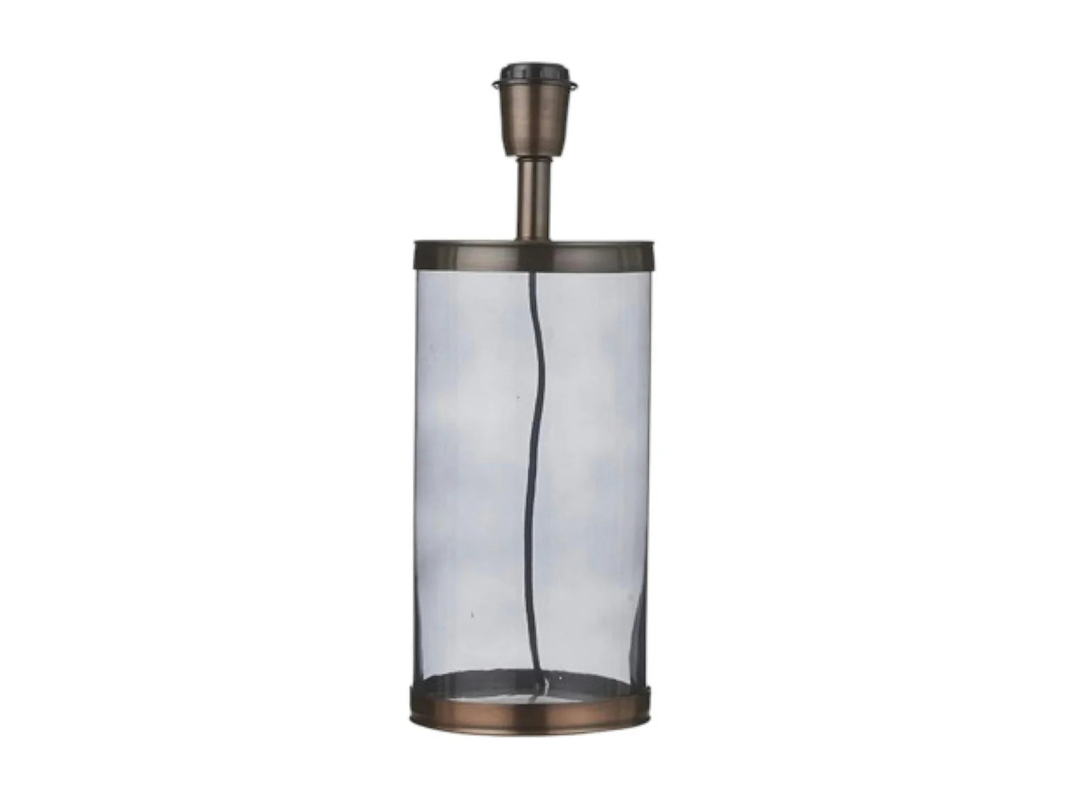 Lampe Cylindrique en métal cuivré en verre grisé D15xH30cm