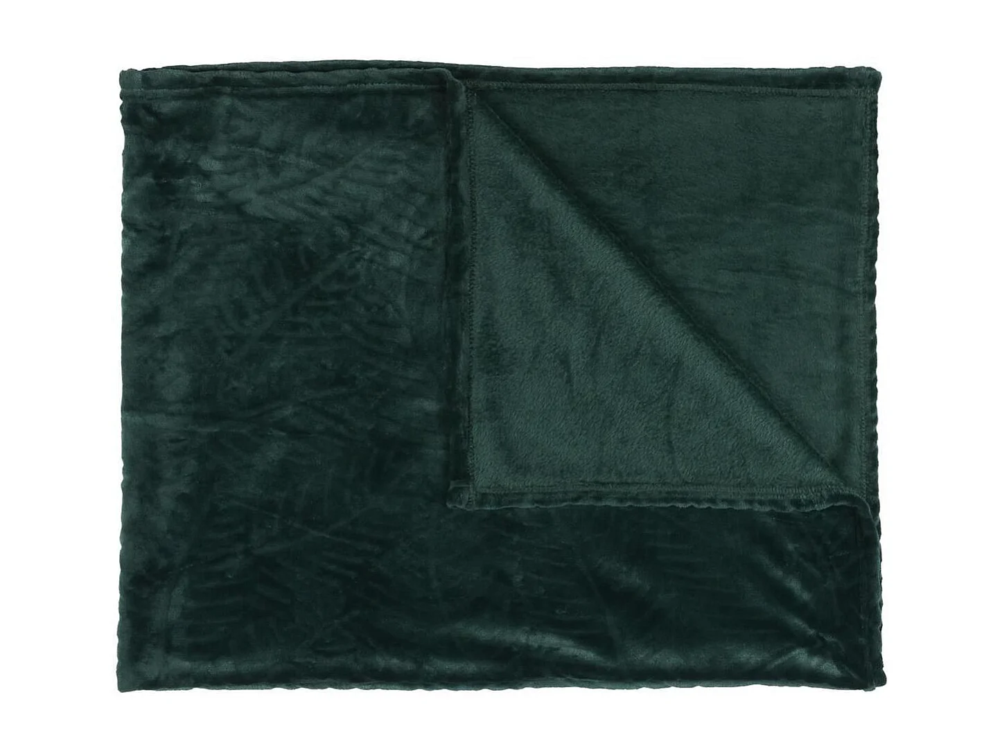 Plaid Flanelle Vert Sapin 120x150cm, Effet Embossé Ultra Doux, Lavable en Machine - OLIN