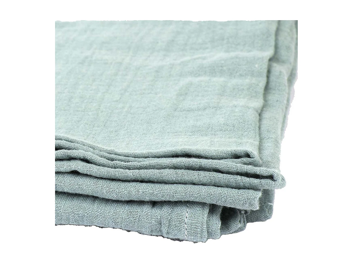 Plaid en Gaze de Coton Vert d'Eau 120x150cm - OEKEA