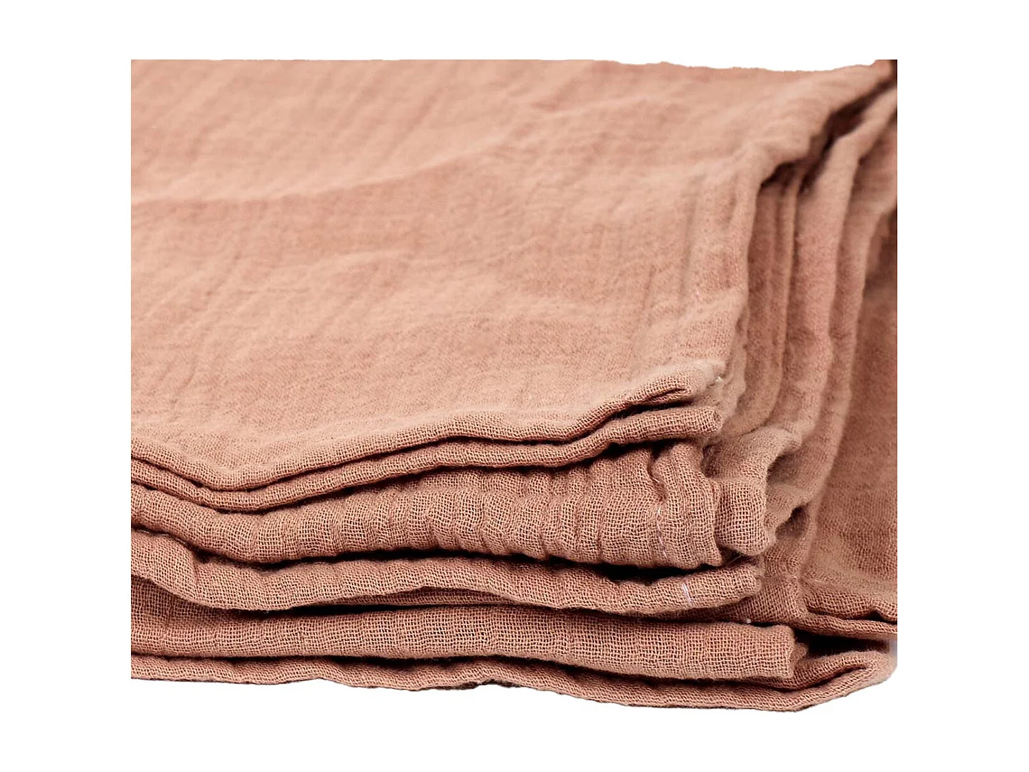 Plaid en Gaze de Coton Rose Poudré 120x150cm - OEKEA
