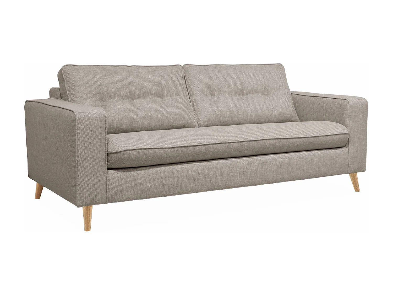 Divano letto convertibile con materasso, 3 posti, beige