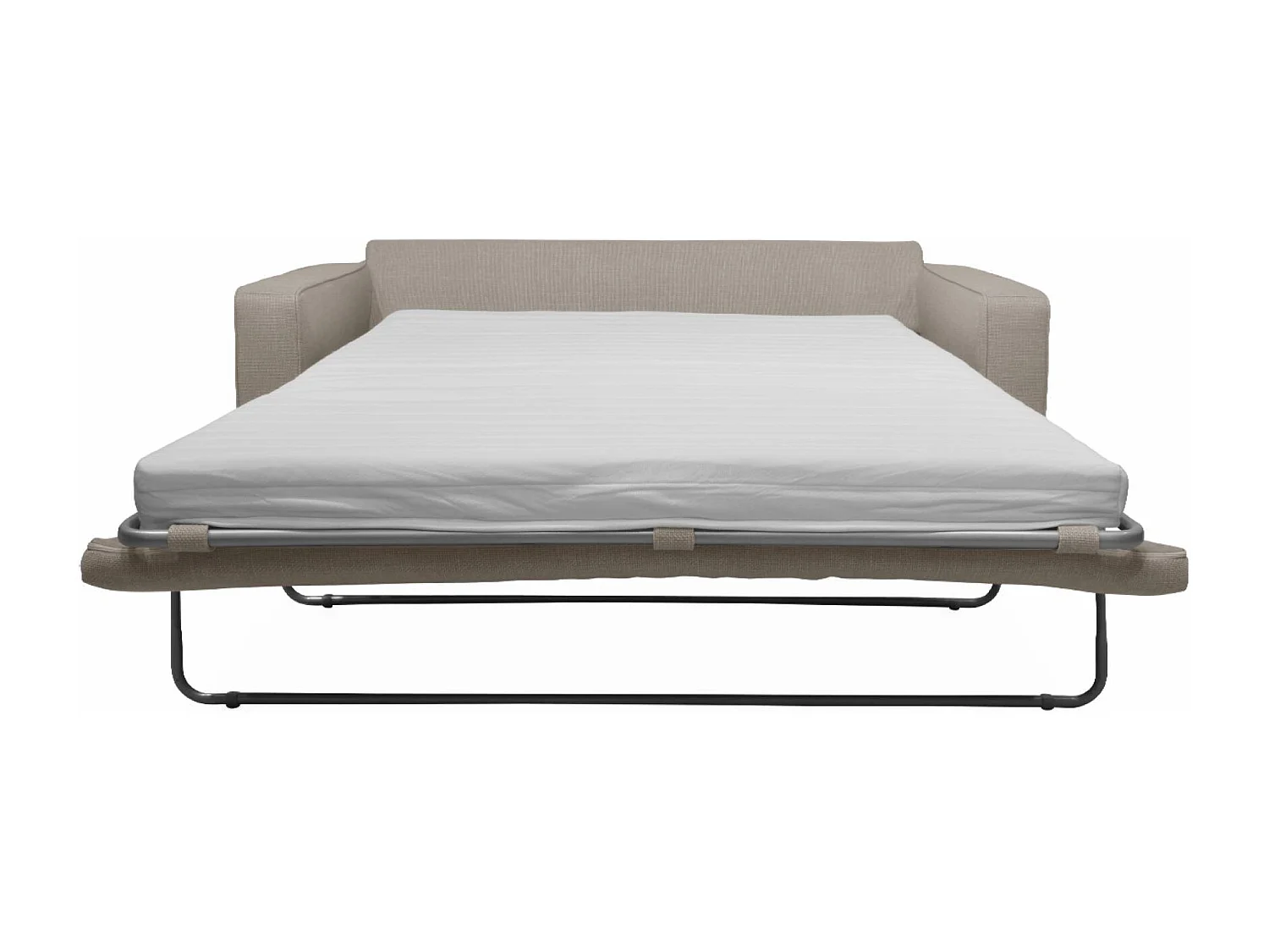 Divano letto convertibile con materasso, 3 posti, beige