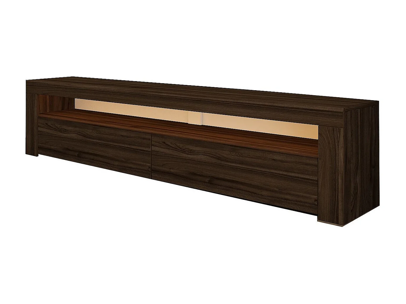 "Bati" Houten TV-standaard - Bruin, LED-verlichting, Muurbevestiging - 150 x 36 x 46 cm