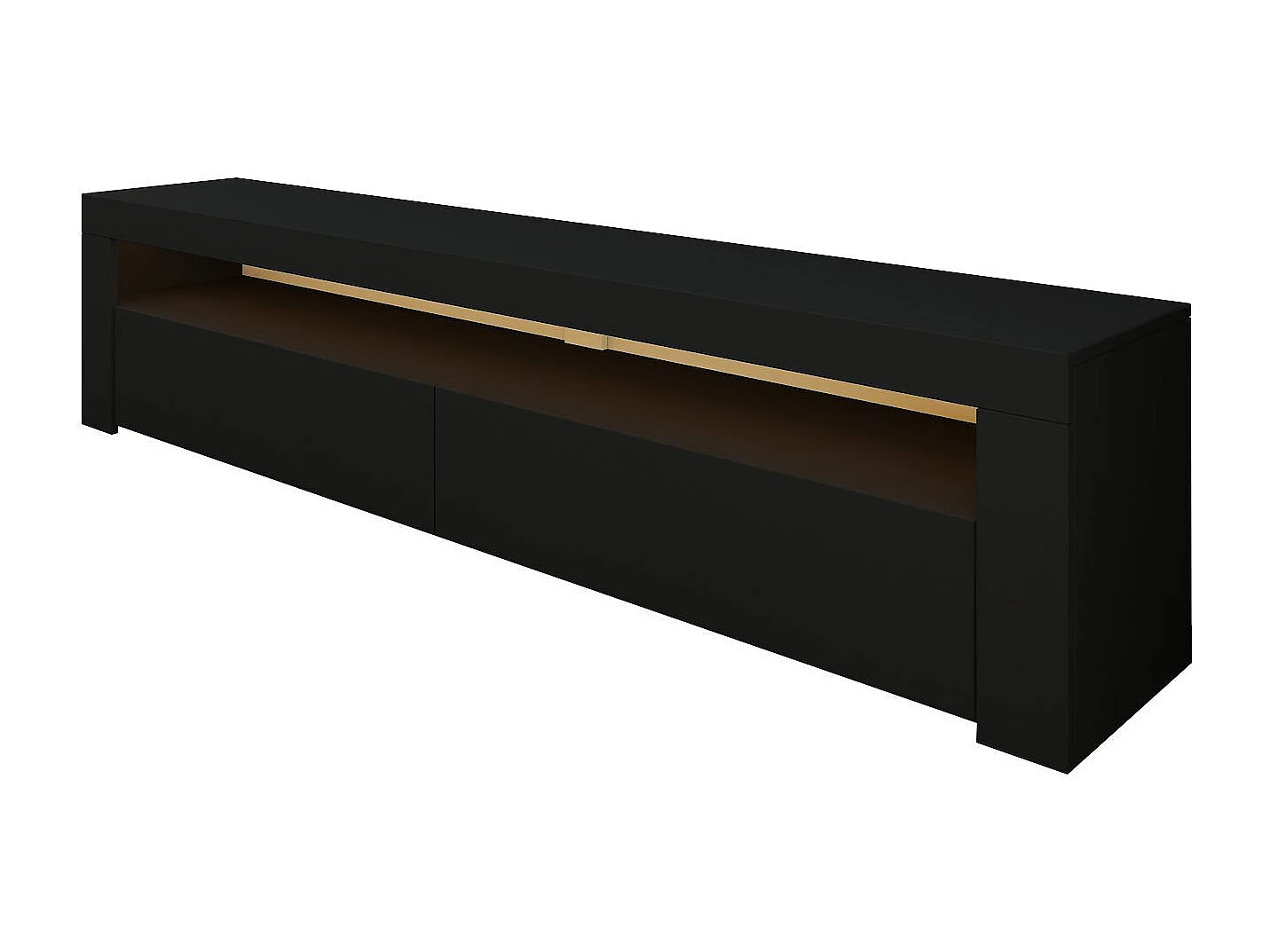 "Bati" Svart Trä TV-bänk - LED-belysning - 150 x 36 x 46 cm - Hanah Home Collection