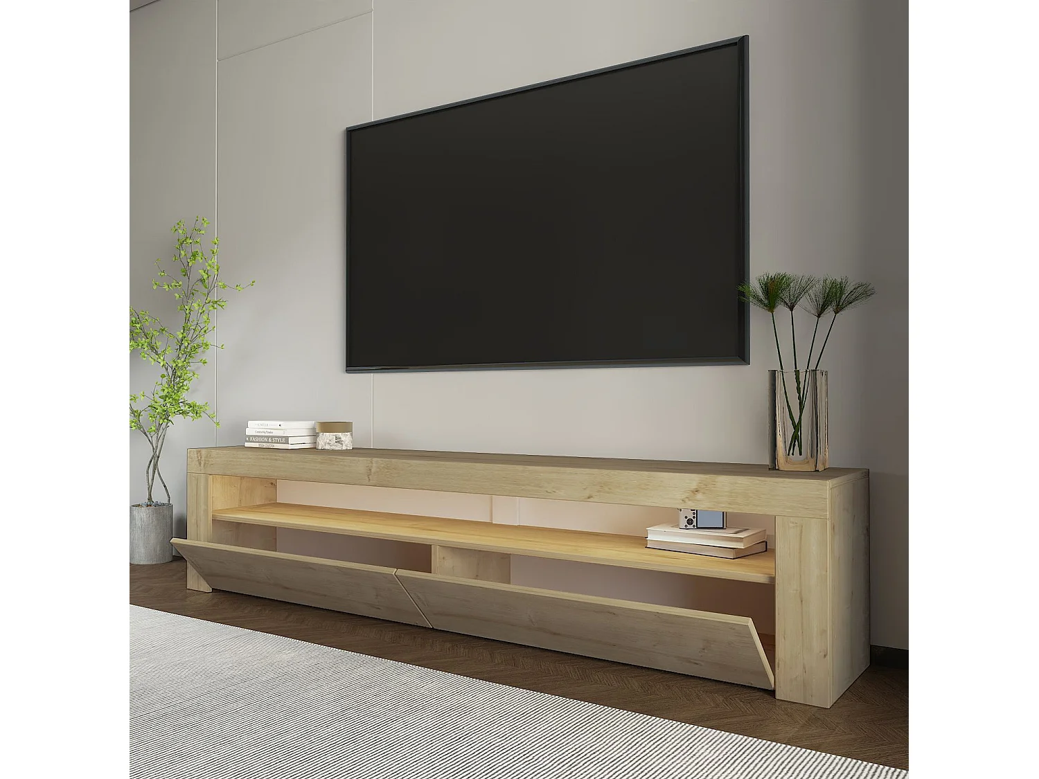 Meuble TV en bois "Bati" - 150 x 36 x 46 cm - Beige