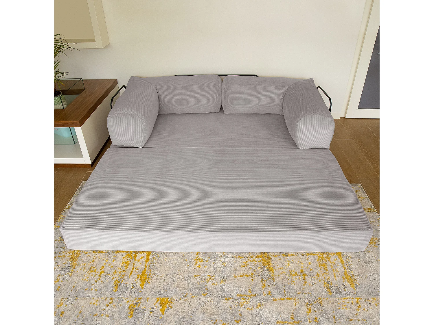 Canapé droit convertible MOUSSINO 3 pl, déhoussable
